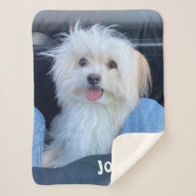 Benutzerdefinierte Hunde-Foto-Decke mit Name des H
