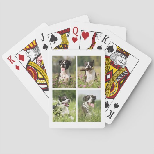 Benutzerdefinierte Hunde-Fotocollage Spielkarten (Rückseite)