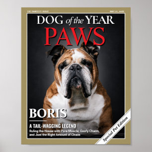 Benutzerdefinierte Hunde-Magazin-Cover-Vorlage Hau Poster