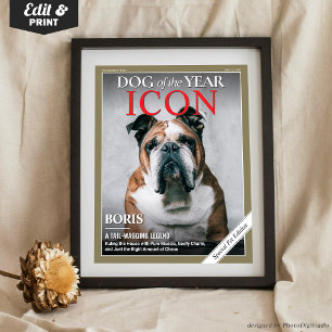 Benutzerdefinierte Hunde-Magazin-Cover-Vorlage Hau Poster