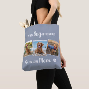 Benutzerdefinierte Hunde Mama Grau FotoCollage Tasche