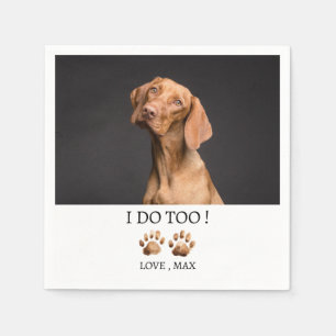 Benutzerdefinierte Hunde- oder Haustier-Hochzeit Serviette