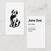 Benutzerdefinierte Hunde-Sitting-Visitenkarten Visitenkarte (Vorne/Hinten)