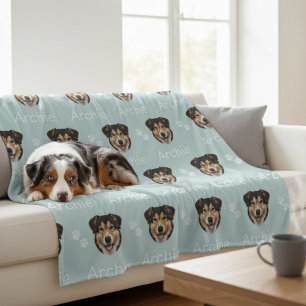 Benutzerdefinierte Hundename-Foto-Hundedecke Fleecedecke