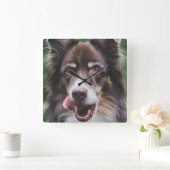 Benutzerdefinierte Hundeuhr, Personalisierte Pet-U Quadratische Wanduhr (Zuhause)