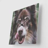 Benutzerdefinierte Hundeuhr, Personalisierte Pet-U Quadratische Wanduhr (Winkel)