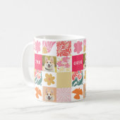 Benutzerdefinierte Hundewand Blumenrosa Tasse (Vorderseite Links)