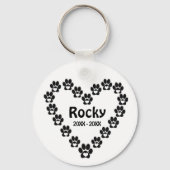 Benutzerdefinierte HundMemorial Einfache Heftpfade Schlüsselanhänger (Vorderseite)