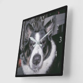 Benutzerdefinierte Hundsuhr Quadratische Wanduhr (Winkel)