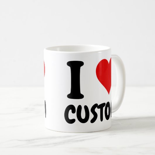 Benutzerdefinierte I-Liebe Kaffeetasse (VorderseiteRechts)