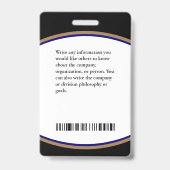 Benutzerdefinierte ID des modernen Bar Code-Logos  Ausweis (Rückseite)
