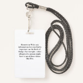 Benutzerdefinierte ID-Identifikation Kindererwachs Ausweis (Rückseite mit Schlüsselband)