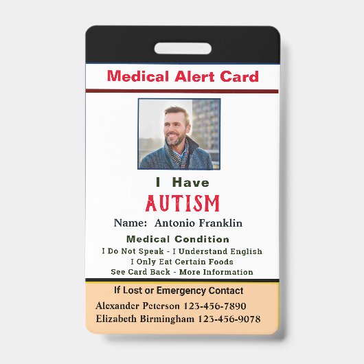 Benutzerdefinierte ID-Identifikation Name des erwa Ausweis (Vorderseite)