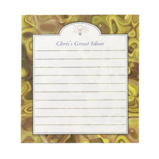 Benutzerdefinierte Ideenliste für dunkelgelbe Abst Notizblock