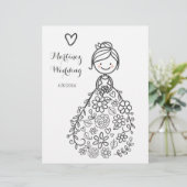 Benutzerdefinierte Illustrierte Brautfarbenseite (Stehend Vorderseite)