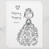 Benutzerdefinierte Illustrierte Brautfarbenseite (Vorne/Hinten)