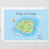 Benutzerdefinierte Illustrierte Hochzeitkarte (gef Einladung (Vorne/Hinten)