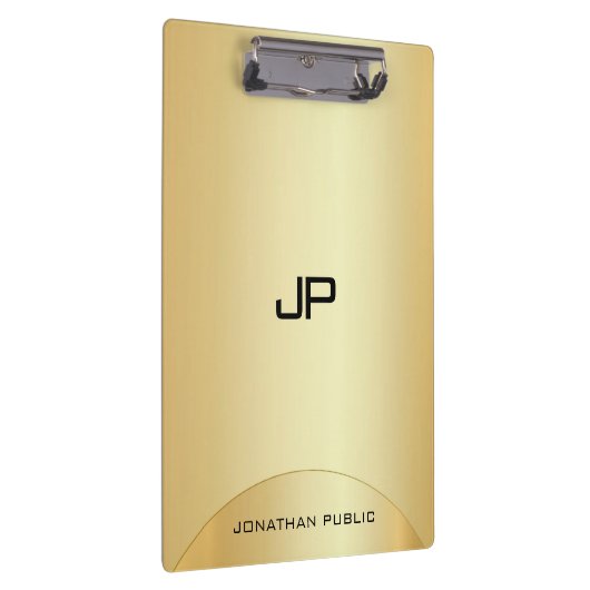 Benutzerdefinierte Imitat Gold elegante Monogram M Klemmbrett (Rechts)