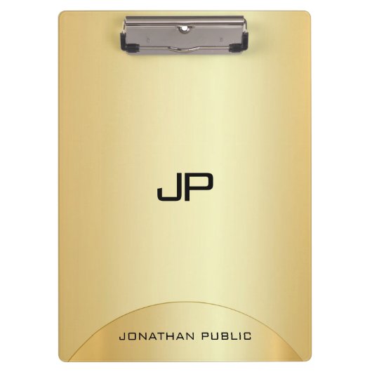 Benutzerdefinierte Imitat Gold elegante Monogram M Klemmbrett (Vorderseite)