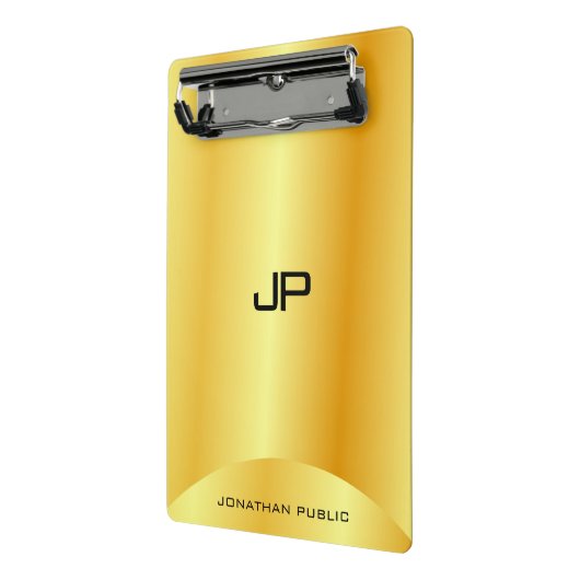 Benutzerdefinierte Imitat Gold elegante Monogram M Mini Klemmbrett (Gewinkelt2)