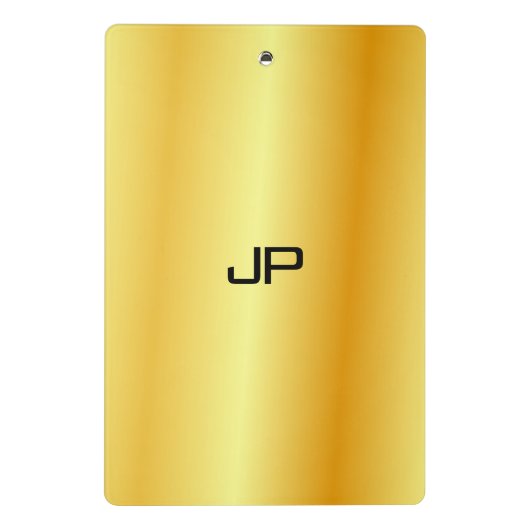 Benutzerdefinierte Imitat Gold elegante Monogram M Mini Klemmbrett (Rückseite)