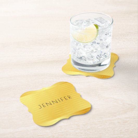 Benutzerdefinierte Imitat Gold Eleganter, moderner Untersetzer (Vor Ort)