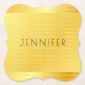 Benutzerdefinierte Imitat Gold Eleganter, moderner Untersetzer (Vorderseite)