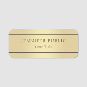 Benutzerdefinierte Imitat Gold Elegantes modernes Namensschild