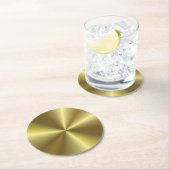 Benutzerdefinierte Imitat Gold Metallic Look Elega Runder Pappuntersetzer (Vor Ort)