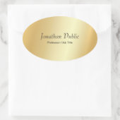 Benutzerdefinierte Imitat Gold Modern Script Glamo Ovaler Aufkleber (Tasche)