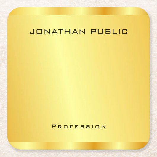 Benutzerdefinierte Imitat Gold Moderne elegante Vo Rechteckiger Pappuntersetzer (Vorderseite)