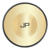 Benutzerdefinierte Imitat Gold Monogram Template T Eishockey Puck (Vorderseite)