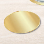 Benutzerdefinierte Imitat Gold Trendy Modern Blank Runder Pappuntersetzer (Angewinkelt)