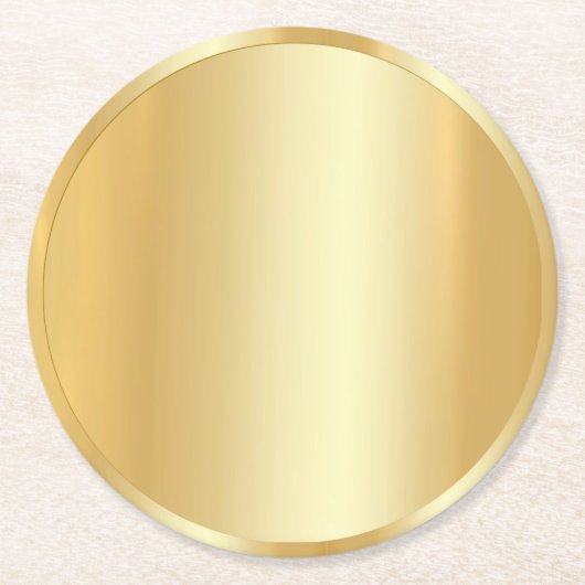 Benutzerdefinierte Imitat Gold Trendy Modern Blank Runder Pappuntersetzer (Vorderseite)