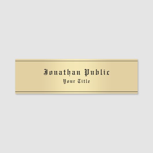 Benutzerdefinierte Imitate Gold Classic Look Old S Namensschild (Vorderseite)