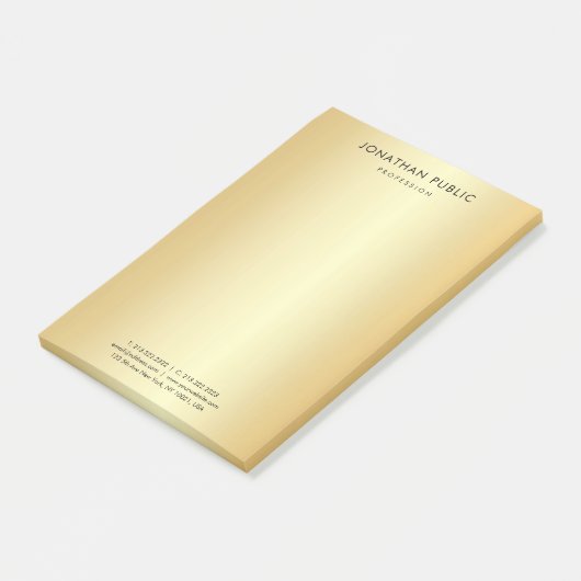 Benutzerdefinierte Imitate Gold Elegante einfache Post-it Klebezettel (angewinkelt)