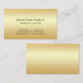 Benutzerdefinierte Imitate Gold Elegante einfache  Visitenkarte (Vorne/Hinten)
