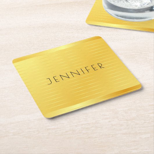 Benutzerdefinierte Imitate Gold Elegante Moderne V Rechteckiger Pappuntersetzer (angewinkelt)