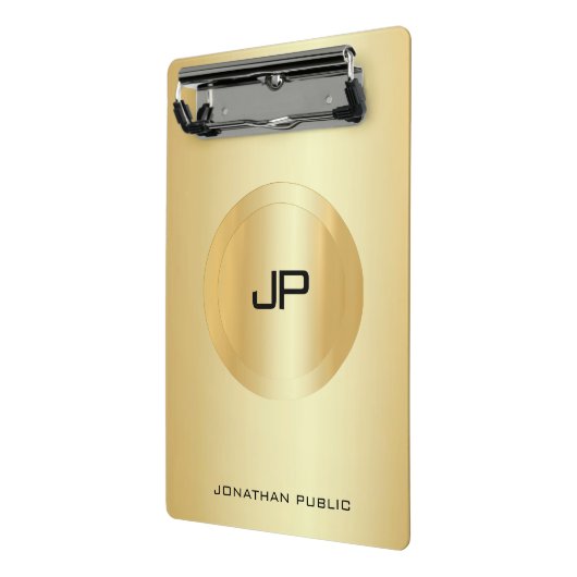 Benutzerdefinierte Imitate Gold elegante Monogram- Mini Klemmbrett (Gewinkelt2)