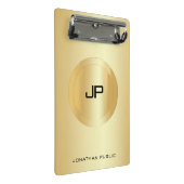 Benutzerdefinierte Imitate Gold elegante Monogram- Mini Klemmbrett (Schrägansicht)