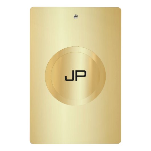 Benutzerdefinierte Imitate Gold elegante Monogram- Mini Klemmbrett (Rückseite)