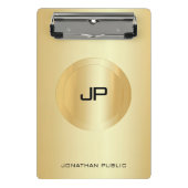 Benutzerdefinierte Imitate Gold elegante Monogram- Mini Klemmbrett (Vorderseite)