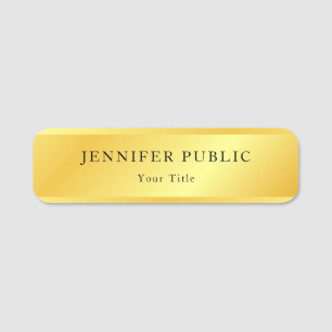Benutzerdefinierte Imitate Gold Metallic Look Eleg Namensschild