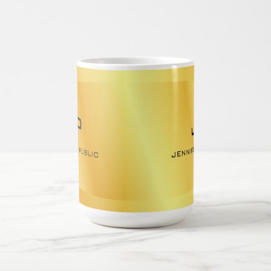 Benutzerdefinierte Imitate Gold Monogram Template Kaffeetasse (Mittel)