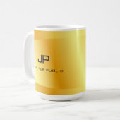 Benutzerdefinierte Imitate Gold Monogram Template Kaffeetasse (Vorderseite Links)