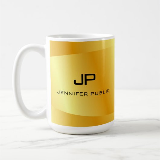 Benutzerdefinierte Imitate Gold Monogram Template Kaffeetasse (Links)