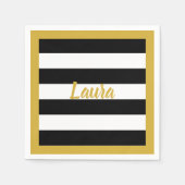 Benutzerdefinierte Imitate Gold-Script auf schwarz Serviette (Vorderseite)