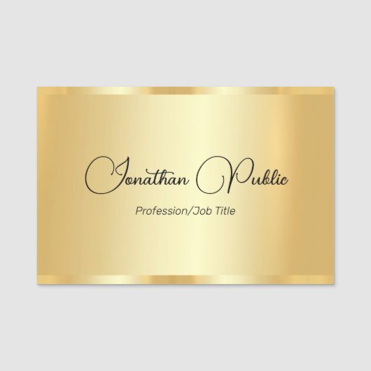 Benutzerdefinierte Imitate Gold-Script-Vorlagentyp Namensschild (Vorderseite)