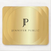 Benutzerdefinierte Imitate Gold Template Monogramm Mousepad (Vorne)