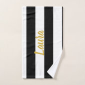 Benutzerdefinierte Imitate Goldtext auf Schwarz un Badhandtuch Set (Handtuch)